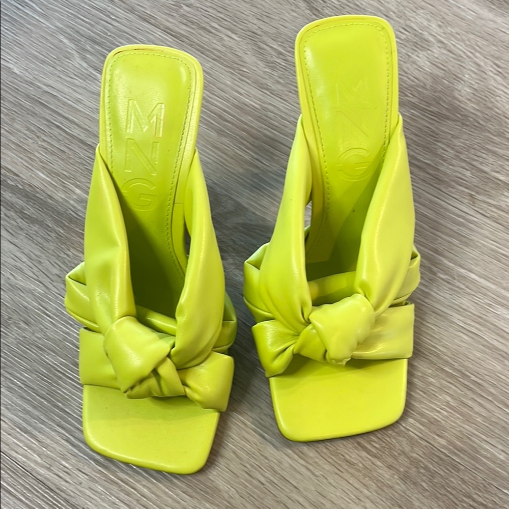 Mango Women's Lime Green Knotted Heels new without tags size 7.5